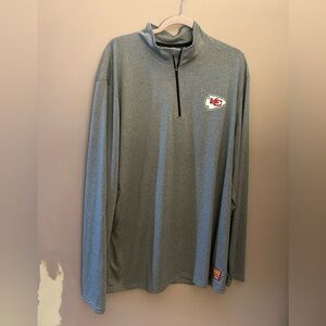 NFL Kansas City Chiefs Gray Quarter-Zip Long Sleeve Shirt